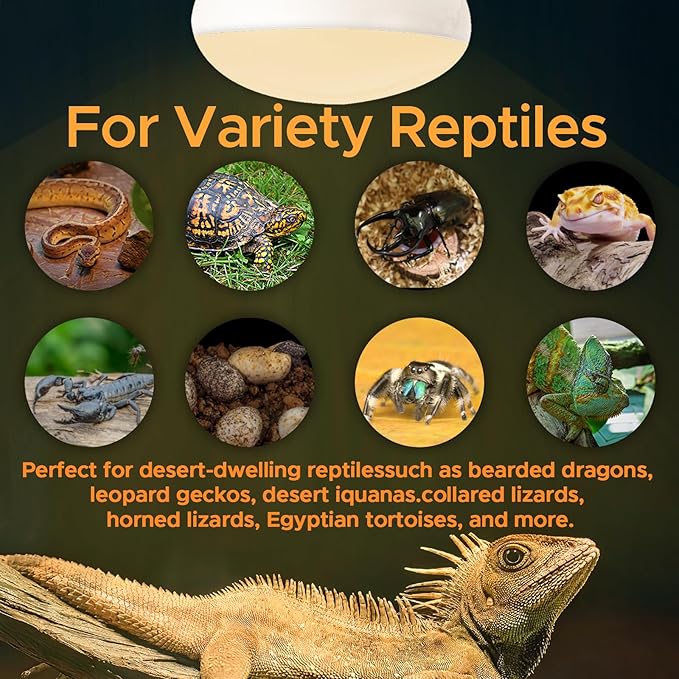 Reptile Heat Lamp 75W Reptile Sun Lamp Self-Ballasted Vapor Basking Spot Lamp/Bulb/Light for Reptile and Amphibian E26-2pcs