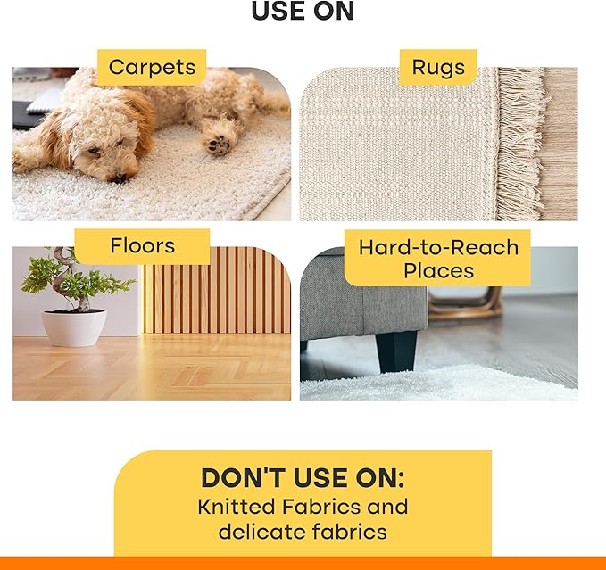 Carpet Brush for Pet Hair – Cat & Dog Hair Rake for Carpet & Upholstery – Xtra Long and Adjustable 60" Cat and Dog Hair Broom for Rug & Couch Cleaning