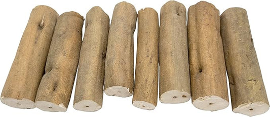 by M&M 5505 Pk8 Natural Sola Skin Logs - Natural Sola Wood Logs, Includes Bark, Handcut Chunky Toys, Lightweight, Easy for Pets to Play with, Great for Small and Medium Size Birds