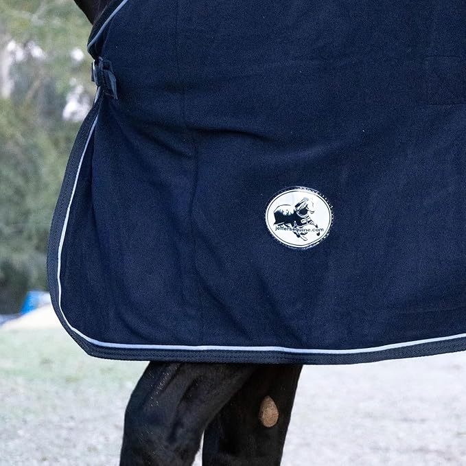 Jeffers Equine Elite Fleece Horse Cooler Blanket, 69 Inch – Soft, Adjustable Fit, Lightweight, Easy Care, Moisture Wicking Cooling Sheet with Surcingle for Post Exercise, Travel for Horses – Navy