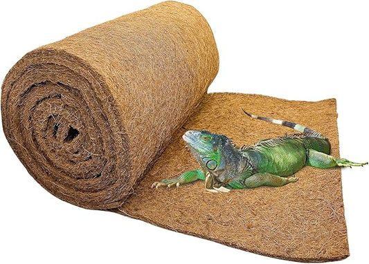 Hamiledyi 118x15.7in Reptile Carpet Coconut Fiber Substrate Large Coco Liner Roll Lizard Cage Mat Natural Coco Fiber Bedding for Bearded Dragon Turtles Iguana Tortoise Pad Garden Decoration