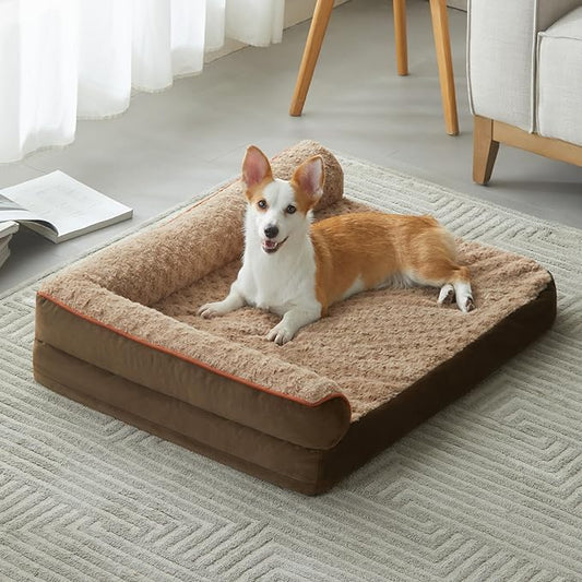 BFPETHOME Orthopedic Dog Beds for Large Dogs-Waterproof Sofa Dog Bed with Removable Washable Cover, Big Pet Bed with Waterproof Lining and Nonskid Bottom,Pet Bed for Large Dogs
