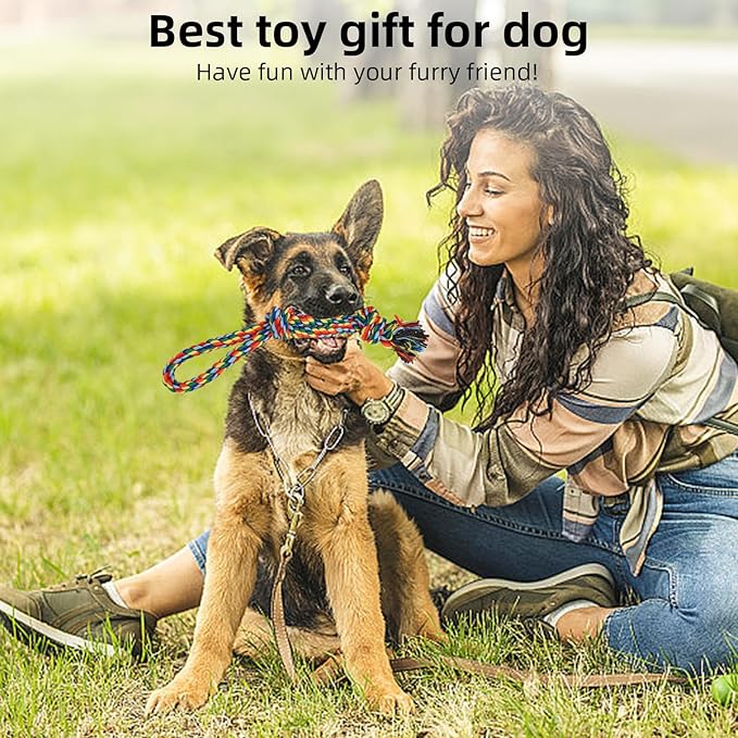 Flirt Pole for Dogs, Extendable Dog Flirt Pole with Detachable Interactive Toys Dog Teaser Wand with Lure Chewing Toy for Outdoor Exercise & Training Interactive Toys for Large Medium Small Dogs