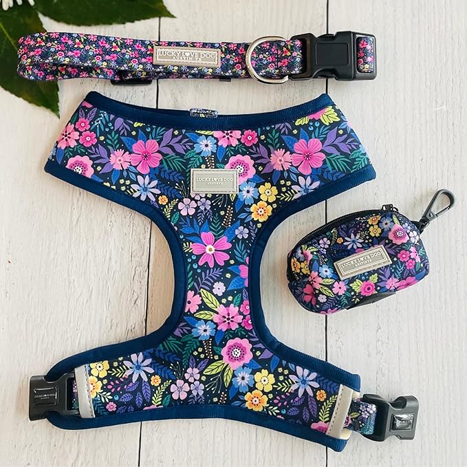 Lucky Love Dog, Girl Reversible Dog Vest, Purple Floral Pattern Large Dog Vest, Primrose, Large