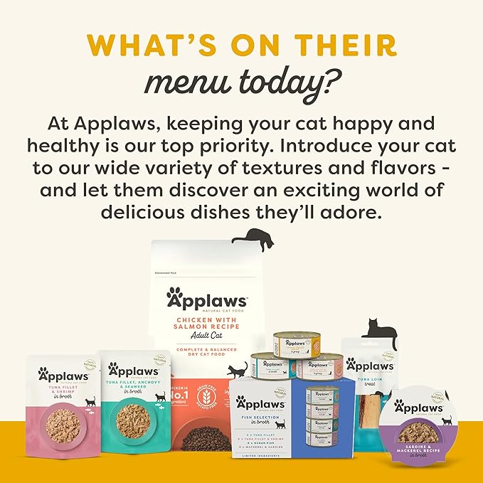 Applaws Natural Wet Cat Food, Made with Limited and Natural Ingredients, High Protein with No Artificial Additives or Fillers, Chicken Breast & Turkey in Gravy (24 x 2.47 oz Cans)