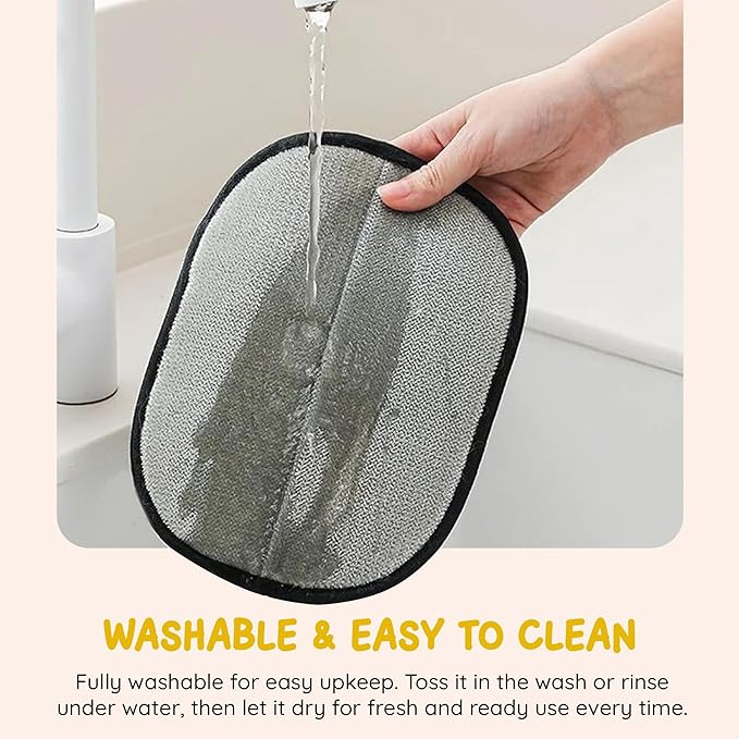 Pet Hair Removal Gloves 2-Pack – Electrostatic Reusable Fur Remover Mitts for Cat & Dog Hair – Washable Lint Remover for Couch, Clothes, Car & Pet Beds