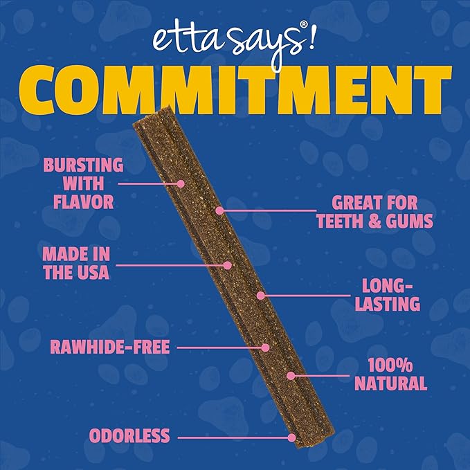 etta says! Flavor Fusion - Natural Dog Chews, Variety Pack - Made in The USA - Delicious, Rawhide-Free Treats for Dogs - Supports Dental Hygiene - Contains 6 Flavors - 12 Pack (Pack of 6)