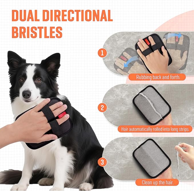 Pet Hair Removal Glove for Dogs & Cats, Electrostatic Reusable Cat Dog Hair Remover for Couch, Furniture, Car Seat,2026 Newly Upgraded Reusable Electrostatic Pet Hair Gloves Fur Removal Tool