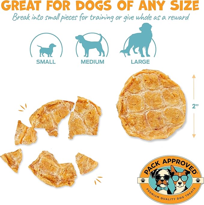 Chicken Chips - Crunchy, Single Ingredient Dog Treat -100% All Natural Chicken Breast - 4oz (Pack of 2)