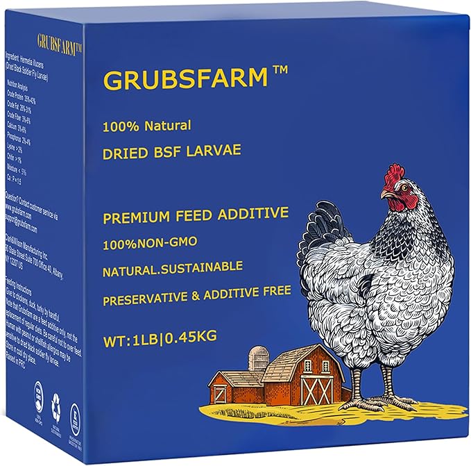 Premium Chicken Treats 1LB - Non-GMO & 85X More Calcium Than Meal Worms - Molting & Laying Supplement - BSF Larvae Treats for Layer Hens, Ducks Wild Birds