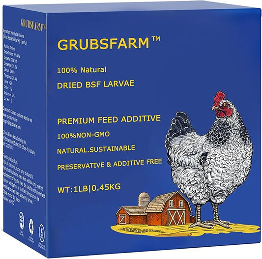Premium Chicken Treats 1LB - Non-GMO & 85X More Calcium Than Meal Worms - Molting & Laying Supplement - BSF Larvae Treats for Layer Hens, Ducks Wild Birds