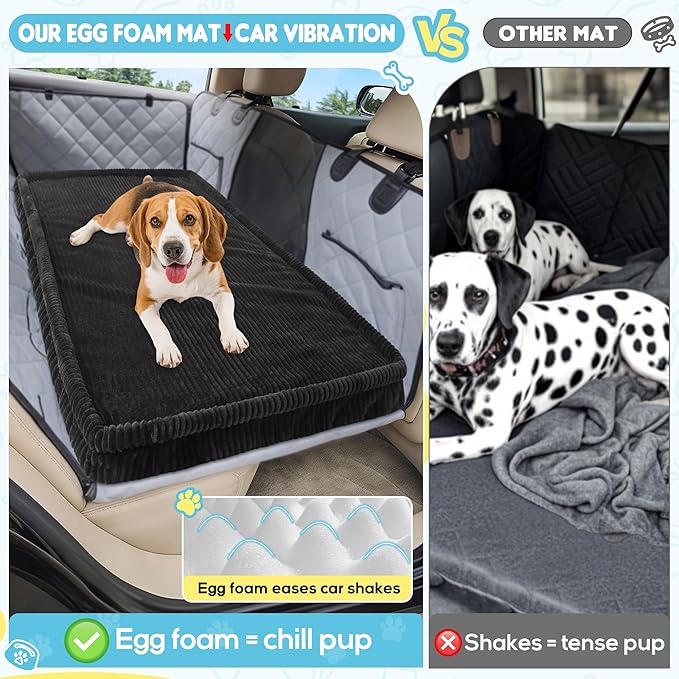 Dog Car Bed, Non-Slip Backseat Extender Pet Mat, Removable Washable Dog Bed for SUVs, Sedans & Trucks, Anti-Slip Travel Bed for Dogs, Easy Clean & Scratch-Proof & Comfort (56"x28.7")