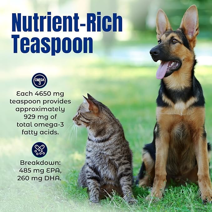 Life Line Pet Nutrition Wild Alaskan Fish Oil for Dogs and Cats 66oz – Omega 3 Fish Oil Supplement for Skin & Coat – Supports Brain, Eye & Heart Health in Dogs & Cats