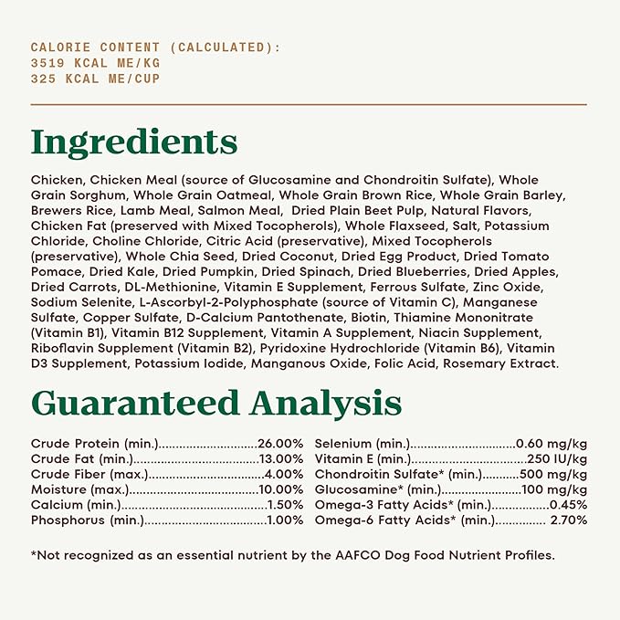 Nutro Ultra Senior Dry Dog Food with a Trio of Proteins from Chicken, Lamb and Salmon, 13 lb Bag
