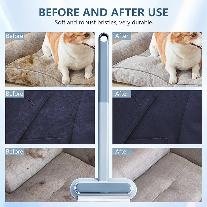 Multifunctional Pet Hair Remover, 4 in 1 Pet Hair Removal Tool, Reusable, Washable, Cat and Dog Hairs Removal for Couch with 17inch Extendable, for Furniture, Couch, Carpet, Clothes and Laundry