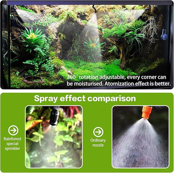 Reptile Fogger Automatic Reptile Mister Fogger for Terrarium, Timed Terrariums Humidifiers for Chameleon/Lizard/Snake/Turtle/Frog