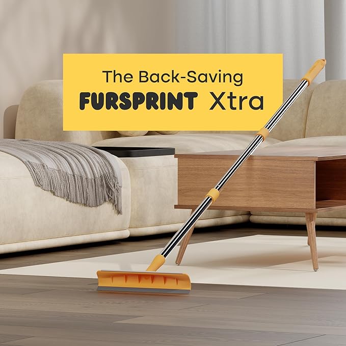 Carpet Brush for Pet Hair – Cat & Dog Hair Rake for Carpet & Upholstery – Xtra Long and Adjustable 60" Cat and Dog Hair Broom for Rug & Couch Cleaning