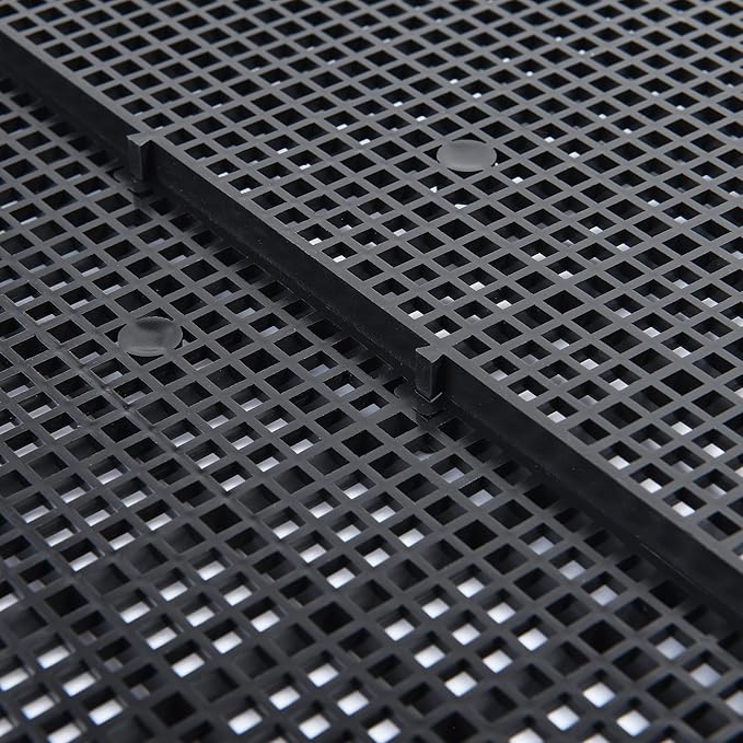 ALEGI Plastic Grid Divider Tray Egg Crate Louvre Aquarium Fish Tank Bottom Isolation with Bracket (8pcs Black)