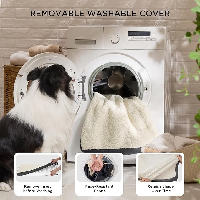 Bedsure Giant Dog Bed for Jumbo Dogs - 54" x 44" Flat Pet Beds with Removable Washable Cover, Orthopedic Egg Crate Foam Mat for Pet Up to 150 lbs, Not for Crate