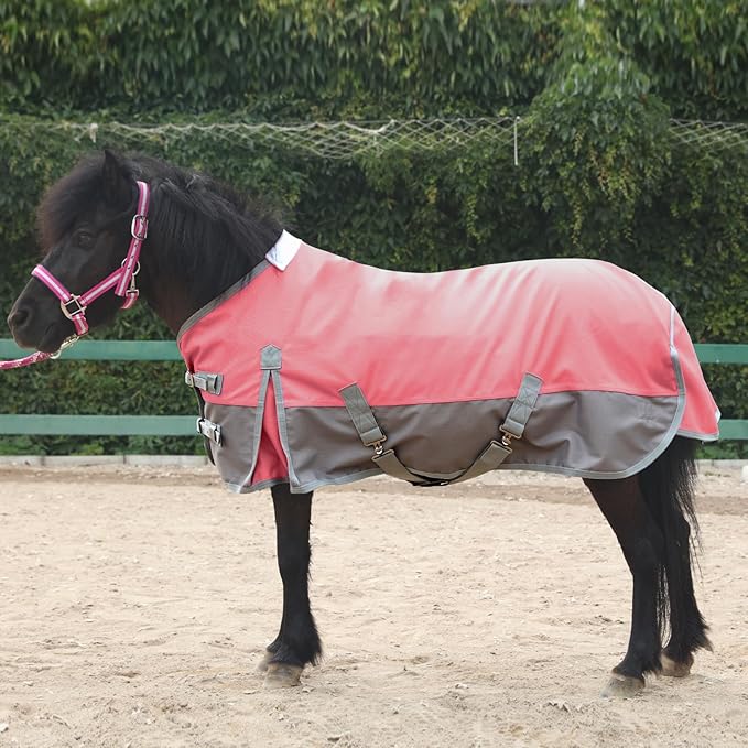 Mini Horse/Pony/Foal/Miniature Size 36"-51" Lightweight Waterproof & Breathable 1200 Denier Turnout Blanket with No Filling Pink 39"