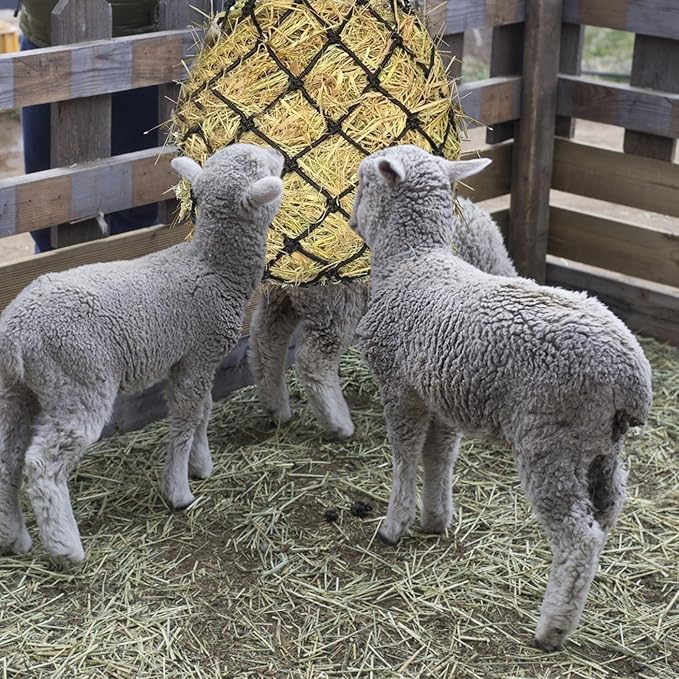 2PCS Hay Net for Horses - Ultra Slow Feed Hay Net with 2 Pairs Gloves, 2.36"x2.36" Holes 40” Heavy-Duty Horse Slow Feed Hay Nets for Stall, Trailer, Pasture - Strong & Durable Hanging Feeders