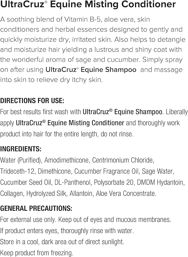 UltraCruz® Equine Misting Conditioner, 4 x 1 Gallon