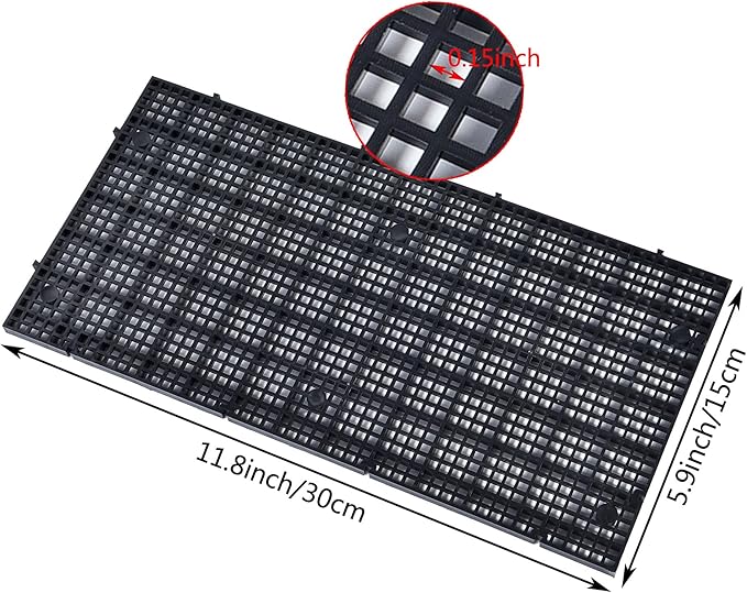 ALEGI Aquarium Grid Isolate Board Divider Fish Tank Bottom Black Filter Tray Plastic Crate (4pcs Black)