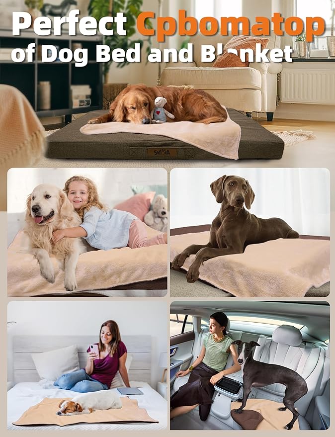 Sytopia 42 Inch Chew Proof Dog Crate Bed, Orthopedic Waterproof Dog Bed for Extra Large Dogs, Removable Washable Cover, Egg Crate Foam Mat, Suitable for Dogs Up to 100 Lbs, Brown