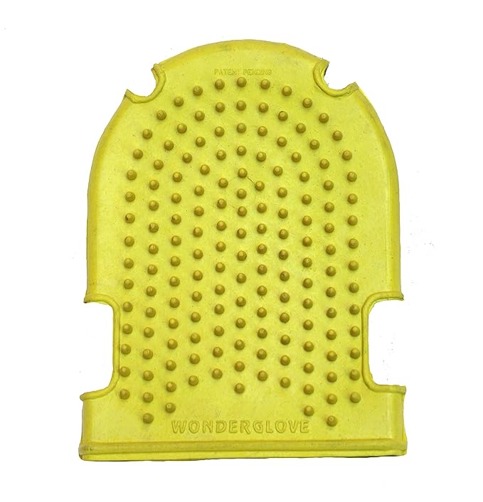 Grewal Equestrian Wonder Grooming Glove-Double Sided (Yellow)