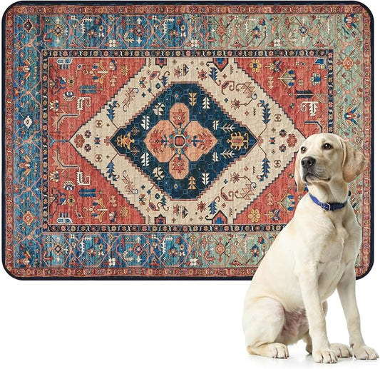 Lahome Reusable Washable Puppy Pads - 2 Pack Super Absorbent & Waterproof Dog Training Mats for Potty, Crate and Floor - Leakproof Pee Pads with Non-Slip Backing (Red, 36"x48")