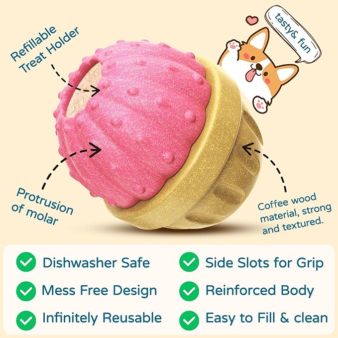 Long Lasting Interactive Dog Toys for Aggressive Chewers, Stuffed Dog Training Treats Dog Chew Toys to Keep Them Busy (red)