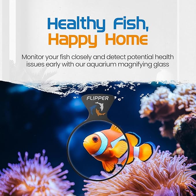 Flipper DeepSee Viewer MAX 5" Black - Coral and Fish Magnifier for Reef Tank and Freshwater Aquarium Photography and Videography - Magnetic Magnifying Glass