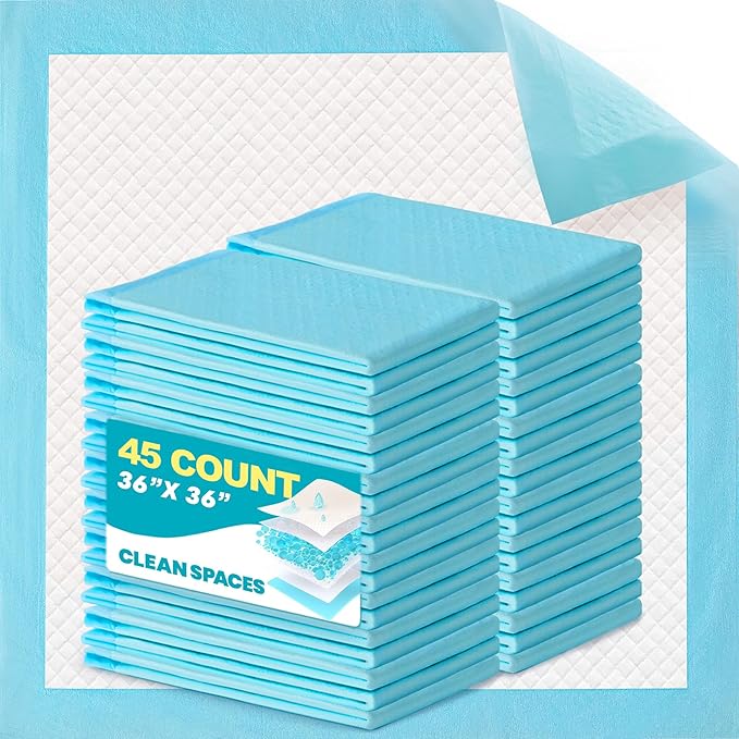 Disposable Bed Pads for Adult 36" x 36", Chucks Pads Underpads Bed Liner for Incontinence, Extra Large Puppy Pads / Dog Pee Pads / Wee Wee Pads for Training, XL, 45 Count