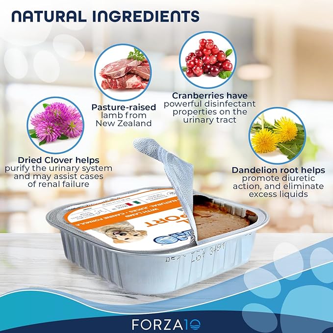 Forza10 Kidney Care Dog Food – Renal Support Wet Dog Food with Lamb, Low Protein & Phosphorus Formula, Sensitive Stomach, 3.5 oz Cans, 4 Pack – Vet Formulated, Made in Italy