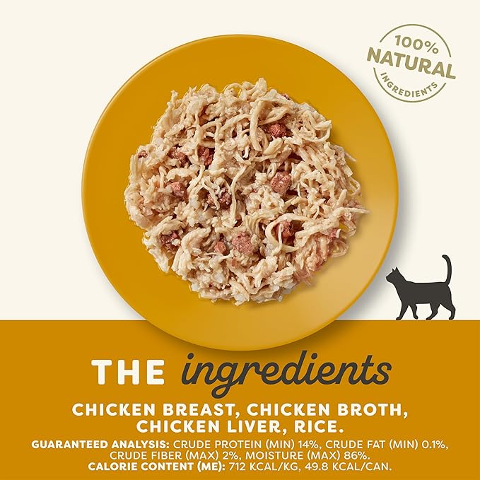 Applaws Natural Wet Canned Cat Food, Limited and Natural Ingredients, High Protein with No Artificial Additives, Chicken Breast & Liver in Broth (24 x 2.47oz Cans)