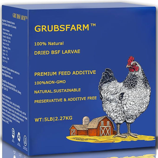 Premium Chicken Treats 5LB - Non-GMO & 85X More Calcium Than Meal Worms - Molting & Laying Supplement - BSF Larvae Treats for Layer Hens, Ducks Wild Birds