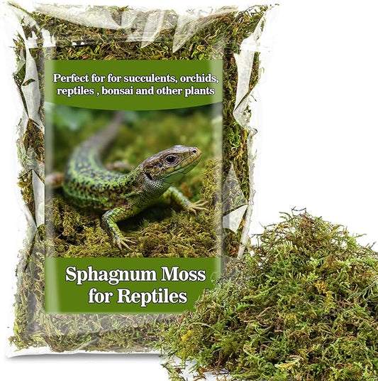 Sphagnum Moss for Reptiles - 5.5 OZ Reptile Peat Moss Terrarium Bedding Reptiles Lizard Substrate for Reptile Tank, Snake, Leopard Gecko, Ball Python, Crested Gecko, Turtle, Frog, Hamster
