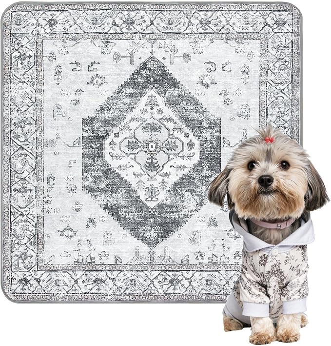 Lahome Extra-Large Washable Dog Pee Pads (72"x72") - Super Absorbent & Waterproof - Leakproof Reusable Mat for Playpens, Beds & Whelping, Convenient Cleanup,Gray