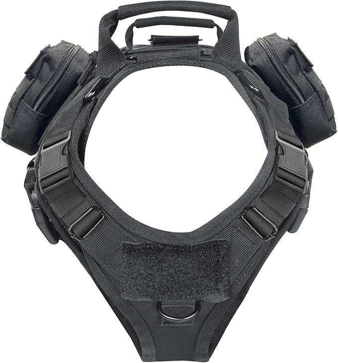 Service Dog Vest,Emotional Support Dog Vest Harness with Sturdy Handle Reflective Dog Harness Soft Padded Breathable Easy Control in Training Dog Vest for Large Dogs (Pet Vest Large, Black)