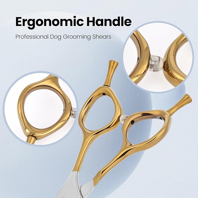 Curved Thinning Shears Professional Dog Curved 7.5 in Thinning Scissors Ergonomic Handle Design for thinning shears dogs Medium & Large Face and Paws