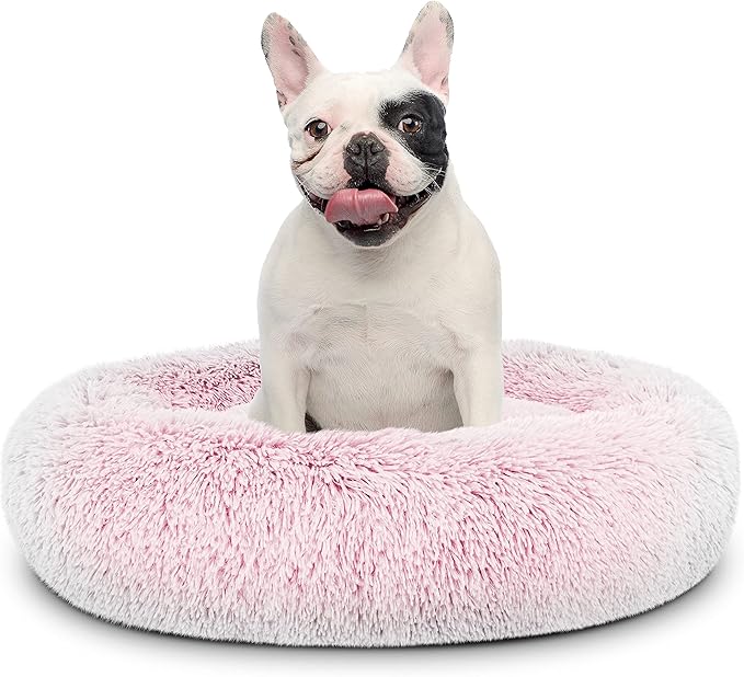 The Dog’s Bed Sound Sleep Original Calming Dog & Cat Bed, Anti-Anxiety Plush Faux Fur Donut Nest Snuggler, with Removable Cover