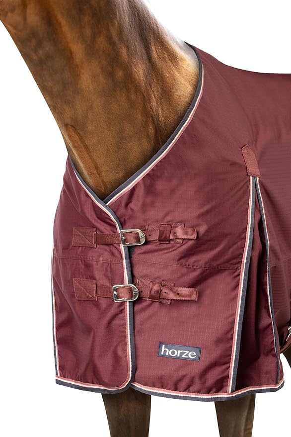 HORZE Glasgow Light Weight Waterproof Turnout Horse Sheet (No Fill) - Burgundy - 81 in