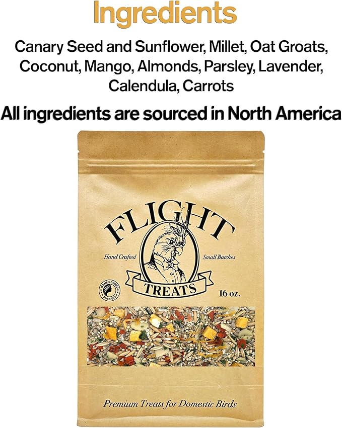 Flight Treats Handcrafted, Nutrient-Rich, and Irresistibly Delicious - 16 oz of Quality Food for Your Feathered Companions