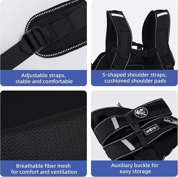 Dog Backpack Carrier for Small Dogs,Dog Lift Harness,Adjustable Padded Breathable Straps for Dogs, Disabled, Joint Injuries, Arthritis,L(18.5-29.5LBS)