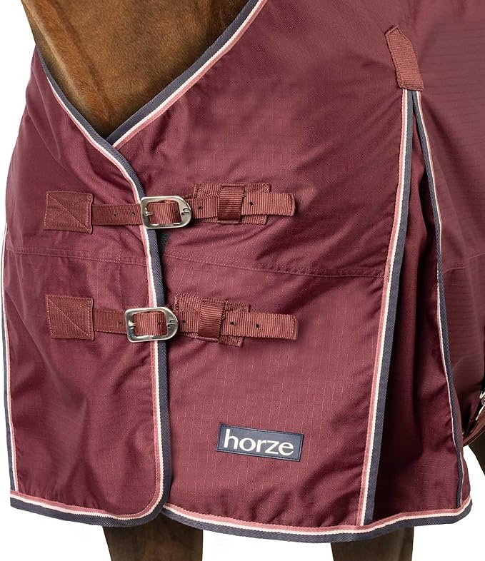 HORZE Glasgow Light Weight Waterproof Turnout Horse Sheet (No Fill) - Burgundy - 69 in