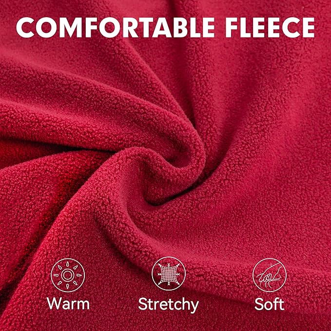 cyeollo Fleece Dog Sweater, Turtleneck Dog Sweatshirt Stretchy Pullover Fleece Vest Warm Winter Fall Clothes for Small Dogs Boy Girl Pet Apparel, Red L