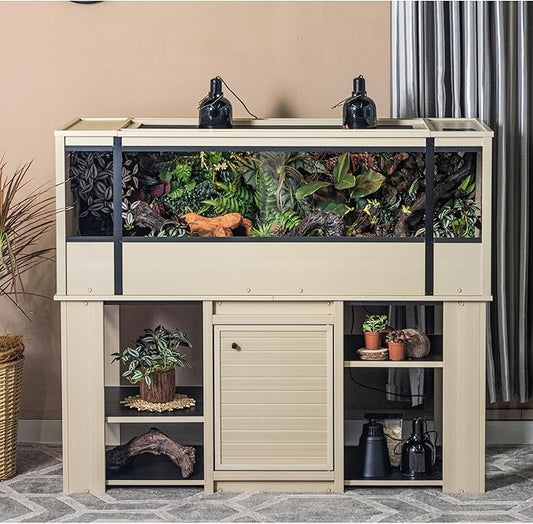 New Age Pet ECOFLEX X-Large Reptile Enclosure with Matching Cabinet Stand Set in Maple