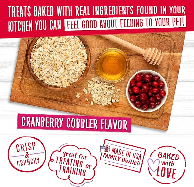 Charlee Bear Bearnola Bites Dog Treats, Cranberry Cobbler Flavor, 8oz
