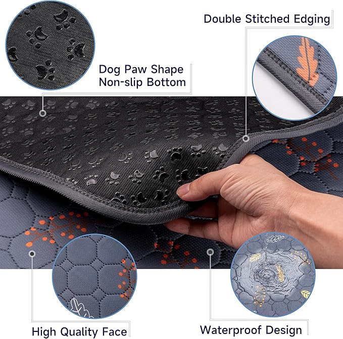 Sunheir 2-Pack Extra Large Reusable Dog Mat for Floor, Dog Playpen, Non-Slip Waterproof Pee Pads, Super Absorbent Washable Pee Pads for Dogs, Pet Whelping Pads, Crate, Potty Training - 36" x 48"