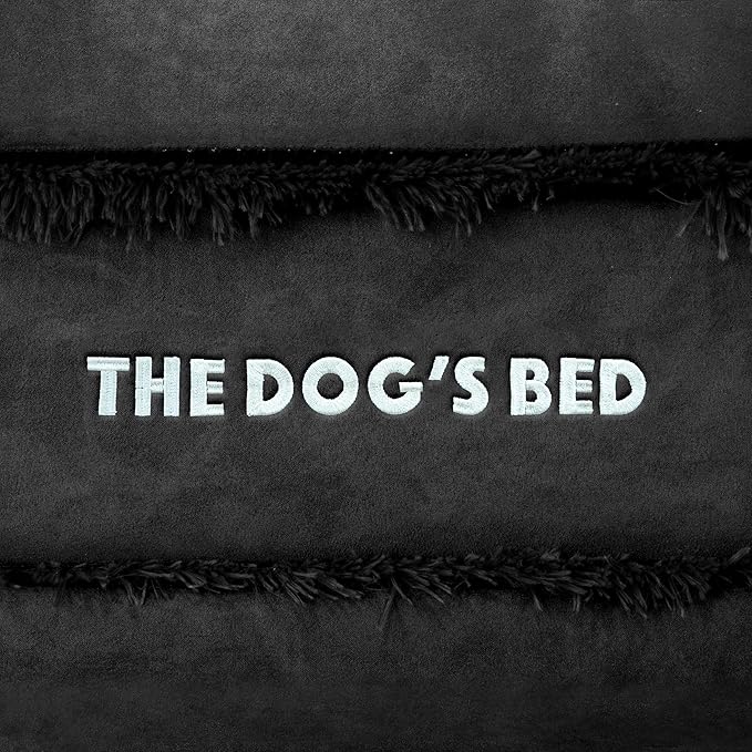 The Dog’s Bed, Large Black Faux PL, Memory Foam, Pain Relief: Arthritis, Hip & Elbow Dysplasia, Post Surgery, Lameness, Supportive, Calming, Waterproof Washable Cover
